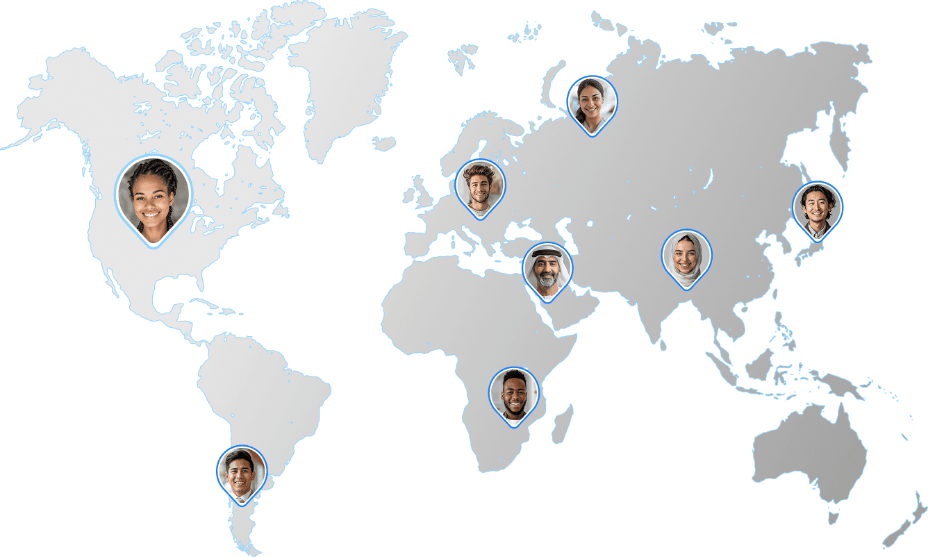 World Map with Travelers